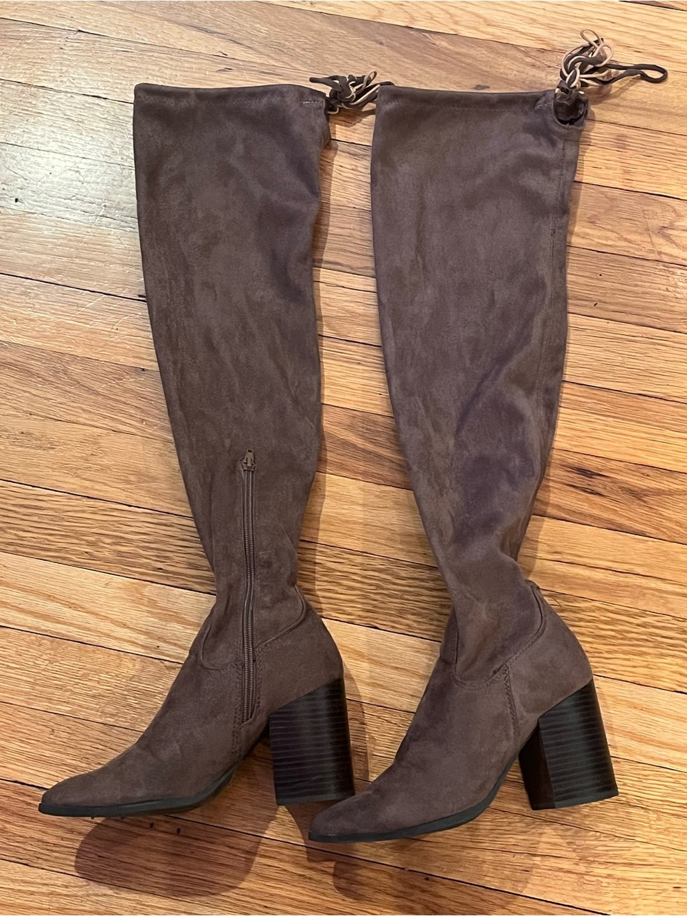 Source Unknown Chocolate Brown Over-the-Knee Block Heel Boots